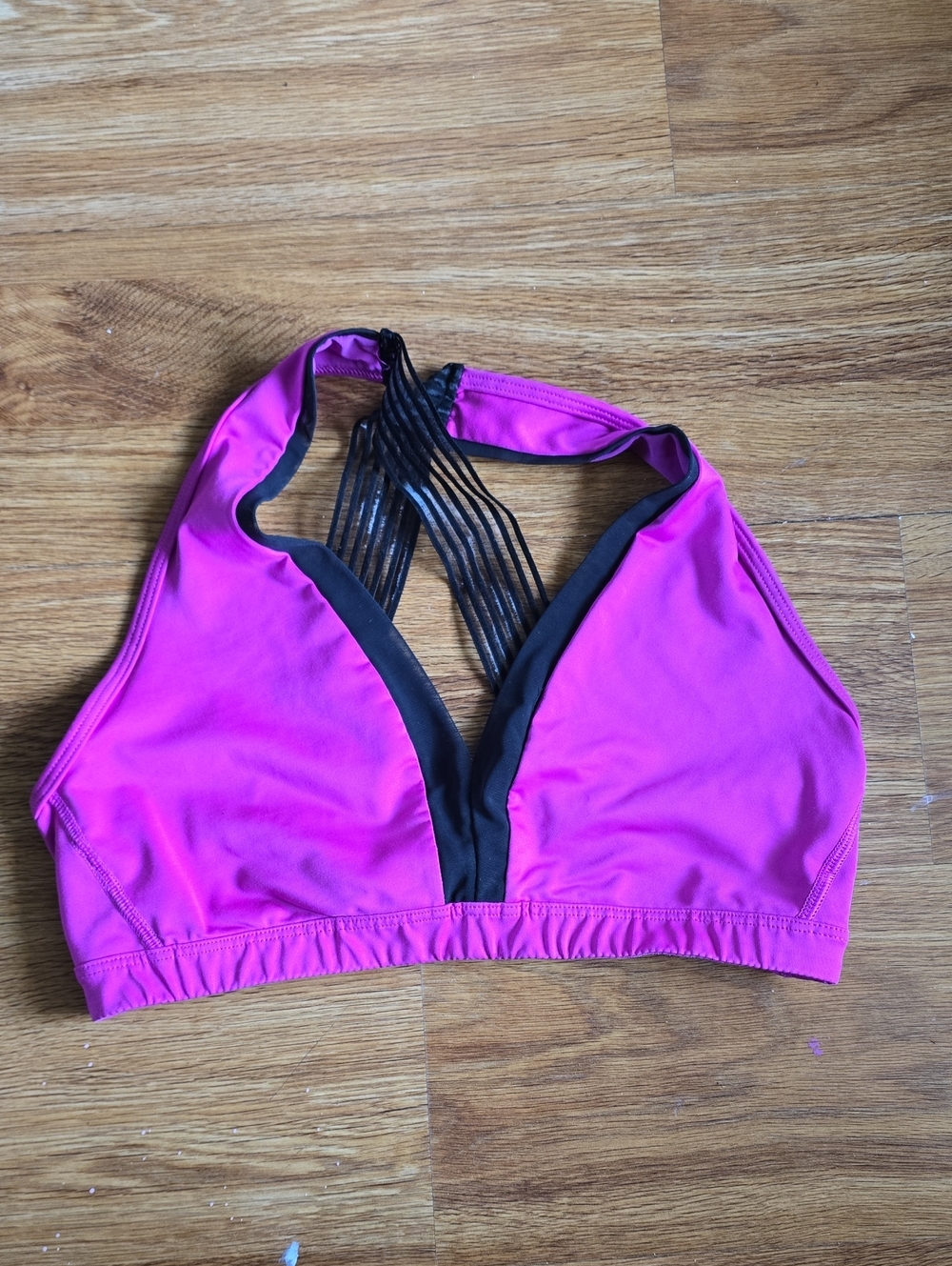 Victoria's Secret Hot Pink Sports Bralette with Black Trim